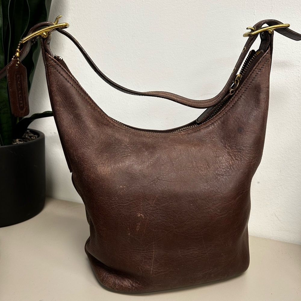 VTG Coach 9823 Legacy Hobo Bucket Shoulder Purse Bag Leather Brown